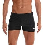 Arcweg Men's Swimming Trunks Shorts with Removable Pad Sport Boxer Swimwear Boxers Underwear Drawstring Summer Beach Board Shorts Elastic Swimsuit Bottom (Black, M)