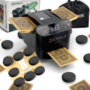 New Smart 3-in-1 Automatic Card Shuffler and Dealer,Programmable Card Dealer,Card Shuffler 2 Deck,360° Rotation,Ultra Quiet,Rechargeable,Support 12 Players (8 remotes+Carry Bag)