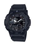 Casio Men's Quartz Analog-Digital Black Resin Band 47mm Watch AEQ100W-1BV