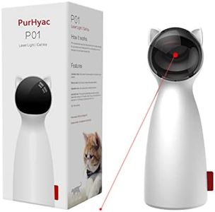 PurHyac Cat Laser Toy Automatic Laser Pointer Cat Toys Interactive for Indoor Cats Kittens Dogs, Adjustable 5 Rotating Modes, 2 Speeds, Silent Safe USB/Battery Powered (Kitten)