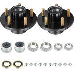 AEagle 2 Sets 5 on 4.5" Bolt Circle Trailer Hub 5 Lug Idler Hub Kits for 3,500lbs 1-1/16'' to 1-3/8'' Tapered Axle, Replacement for L68149 L44649 Inner & Outer Cone Bearings