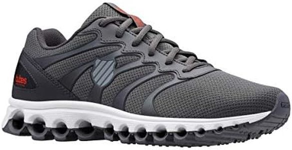 K-Swiss Men's Tubes 200 Training Shoe, Asphalt/Jet Black/Spicy Orange, 8 M