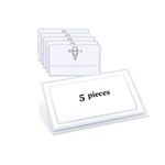 5pcs Name Badges with Crocodile Clip and Safety Pin,Badge Holders,Clear Name Badge Holders Plastic ID Name Badge,Horizontal ID Card Holder for School,Office,Corporate Event,Conference(9 * 5.6cm)