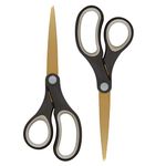 Westcott 55847 8-Inch Titanium Scissors for Office and Home, Black/Gold, 2 Pack