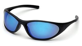 Pyramex Zone Ii Safety Eyewear, Ice Blue Mirror Lens With Matte Black Frame