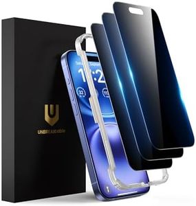 UNBREAKcable Privacy Screen Protector for iPhone 16, [3 Pack] Shatterproof Tempered Glass [25°Anti-spy][Easy Installation Frame][99.99% HD Clear][9H Hardness] [Anti-Fingerprint] for iPhone 6.1"