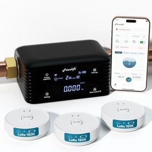 Frizzlife LPG365-P Smart Water Monitor and Automatic Shutoff with 3 Leak Sensor - 0.01 GPM Ultrasonic Micro Leak Detection,Wi-Fi/APP Control, Pressure+Flow Monitor,24/7 Water Usage Reports,3/4" and 1"