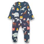 TuddyBuddy 100% Cotton Multi Color Romper Sleepsuit/Romper/Jumpsuit for Baby Boy & Baby Girl (12 Months-18 Months, Pack of 1 - Black Animals AOP)