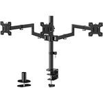 WALI Triple Monitor Arm for Screen Up to 27 Inch, Articulating Triple Monitor Stand, Fully Adjustable Horizontal 3 Monitor Stand with Tilt Swivel Rotate, VESA 75 & 100mm, Black (M003S)