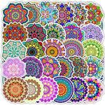 50 Packs Mandala Stickers Water Bottles Laptop Phone Motorcycle Computer Guitar Skateboard Hydroflasks Pretty Mandala Flowers Vinyl Sticker Waterproof Aesthetic Trendy Decals for Teens Girls Adults