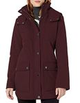 Kenneth Cole New York Women's Mid Length Zip Anorak Jacket with Removmable Hood - Rum Raisin - 1X