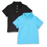 Amazon Essentials Boys Active Performance Polo Shirts, Aqua/Black, X-Small