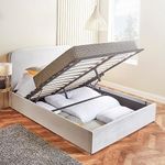 Home Treats Double Ottoman Bed Frame With Storage | 4ft6 Upholstered Velvet Lift Up Bed (135 x 190 cm, No Mattress)