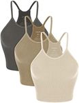 ODODOS Women's Crop 3-Pack Washed S