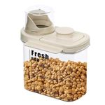 Dog Cat Food Storage Container - Transparent Sealed Insect-proof Moisture-proof Pet Food Storage Container, Portable Small Dog Food Container for Dry Food & Dry Feed (Beige Yellow, S/1.5L)
