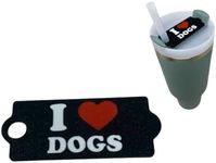 BAGLETS - Slim Topper Charms Compatible with Stanley Cups 40 & 30 oz. | Customize Tumblers with Cute Charms | Easily Removable & Interchangeable | Made in USA (40 oz., Slim, I Love Dogs)