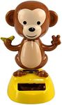 Home-X Solar-Power Dancing Monkey Figure, Office Décor, 3 3/4” Tall