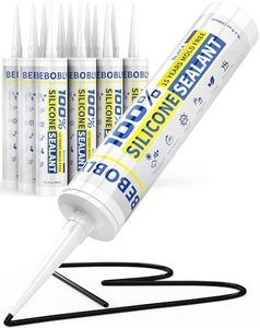 Black Silicone Caulk & Sealant, 100% Waterproof Silicone Caulking, Silicone Sealant Caulking for Kitchen, Bathroom, RV, Interior & Exterior Use, Shrink & Crack Proof, 10.2 FL. OZ/300ML, 12 Pack