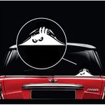 TOTOMO White Scary Eyes Peeking monster Car Decal Sticker for Laptop Ipad Window Wall Truck Motorcycle