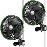 VIVOSUN 2-Pack AeroWave E6 Grow Tent Fan 6”, EC Motor, Smart Wifi Control, US Patented Auto Oscillating Clip fan, Weatherproof IP-54, Strong Airflow but Quiet for Hydroponic Ventilation Circulation