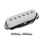 FLEOR Alnico 5 ST Pickup Single Coil Pickup Guitar Neck Pickup Flat Pole for ST SQ Electric Guitar, White