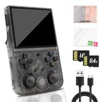 Anbernic RG353V Handheld Game Console Android 11+ LINUX, 3.5 Inches IPS Screen Support 5G WIFI 4.2 Bluetooth RK3566 64G TF Card Built-in 4450 Classic Games 64bit Game Console 3500mAh Battery (Black)