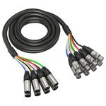 Behringer Multicore Cable - 8-way XLR Male to XLR Female - 8 Channel Snake Cable - 3 m / 10 ft - Gold Performance - GMX-300, Black/Silver