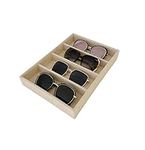 Svea Display Creamy Beige Velvet Stackable Premium Grade Jewelry Show Tray Organizer Sunglasses Eyewear Storage Closet Drawer Divider Inserts