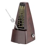 Perlman Square Wind up Mechanical Metronome with Accurate Timing and Tempo for Piano Guitar Bass Drum Violin and Other Musical Instruments, Ideal for Music Lovers, Beginners or Musicians (Teak)
