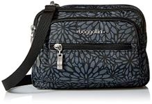 Baggallini Women's Triple Zip Bagg Convertible Cross Body, Pewter Floral, One Size