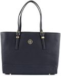 Tommy Hilfiger Women's Medium Monogram Logo Tote Medium Monogram Logo Tote, Tommy Navy, One Size