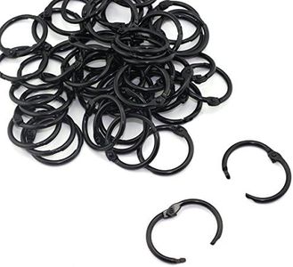 Lind Kitchen 50pcs 1" Black Book Ring Metal Loose Leaf Book Binder Hinged Buckle Rings Scrapbook Sketchbook Craft Photo Album DIY Binding Ring 25.4mm