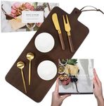 The Bamboo Abode Charcuterie Boards Gift Set | Charcuterie Board Set, Brown WoodCheese Board Set - Unique for Mom - House Warming Gifts New Home, Wedding Gifts for Couple