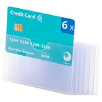 valonic Credit Card Sleeves - 6-Pack - Sturdy Transparent Plastic Sleeves - Protector Sleeves, Debit Card Holder