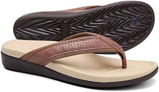 Orkii Womens Plantar Fasciitis Feet Sandals, Best Orthotic Flip Flops With Arch Support, Comfortable Walking Sandals, W9-coffee, 10