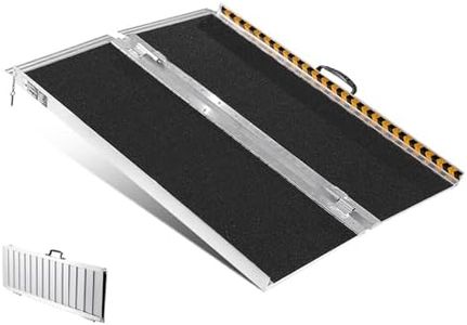 VEVOR Portable Wheelchair Ramp, 91 cm 363 kg Capacity, Non-Slip Aluminum Folding Threshold Ramp, Foldable Mobility Scooter Ramp Wheel Chair Ramp, Handicap Ramp for Home Steps, Stairs, Doorways, Curbs