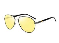 Eymen I Original Polarized Sunglasses With Tac Polycarbonate And Metal Material For Men Women Uv Protection Aviator Shape Goggles Unisex (Yellow), Free Size