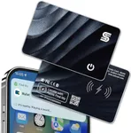 SEINXON Wallet Tracker Wireless Recharging IP68 Thin Item Finder Card Luggage Located Bluetooth Works with Apple Find My APP & Network (iOS Only) Black