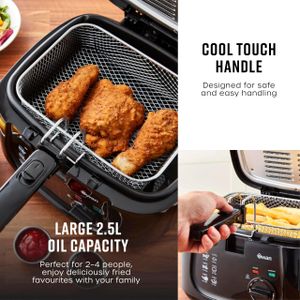 Swan 2.5L Deep Fat Fryer – Black Electric Kitchen Appliance