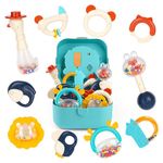 Baby Toys 0-6 Months Baby Rattles 0-6 Months Sensory Toys Teething Toys for Baby Newborn Toys Baby Toys 6 to 12 Months Girl Boy Gifts with Storage Box