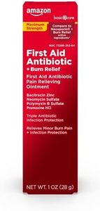 Amazon Basic Care First Aid Antibiotic Burn Relief, Maximum Strength Triple Antibiotic Ointment, 1 Ounce (Pack of 1)