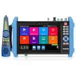 Rsrteng CCTV Tester,IPC-9800CADHS Pro 8K 32MP 4K 12MP IP Camera Test with Cable Tracer 8MP CVI TVI AHD SDI CVBS Coaxial Camera Test 7”Touch Screen Support HD VGA TDR POE WiFi RS485 IPC Tester