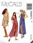 McCall's 7545 Sewing Pattern Misses Front Button Dress Size 10 Bust 32 1/2