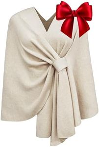 PULI Women's Elegant Shawl Wraps Travel Gifts Soft Open Front Poncho Sweater for Fall Winter Barley Twist