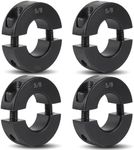 TonGass (4-Pack, Black) 5/8" Bore Double Split Clamp-On Shaft Collars Screw Set Carbon Steel Bore Shaft Collars Sets - 5/8" Bore Size, 1-5/16" Outer Diameter, 7/16" Width for Automotive Industrial Use