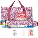 GUSTARIA American Mahjong Tile Set, 166 Mahjongg Tiles, 4 All-in-One Color Rack/Pushers, Complete Mahjong Game Set with Red Printed Carrying Bag
