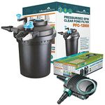 AllPondSolutions Pressurised Koi Fish Pond Filter with Pond Pump and 11w UV Steriliser Light All in one - Ponds Up to 12000 litres