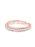 ZAVERI PEARLS Rose Gold Cubic Zirconia Contemporary Brass Sleek Adjustable Ring For Women-ZPFK10902