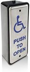 Olideauto Handicapped Push Button for Automatic Door Opener,Single Narrow Wired Stainless Steel Handicap Push Button