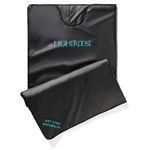 HigherDOSE Infrared Sauna Blanket - Portable Sauna for Home Therapy - Relax and Detox Your Body and Mind - Plush Thermal Heated Blanket - 71 x 71 Inches Green and Black